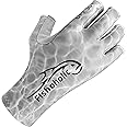 Fishoholic UPF50+ Fingerless Fishing Gloves - Sticky Grip Sun Protection Glove - Kayaking Paddling or Rowing