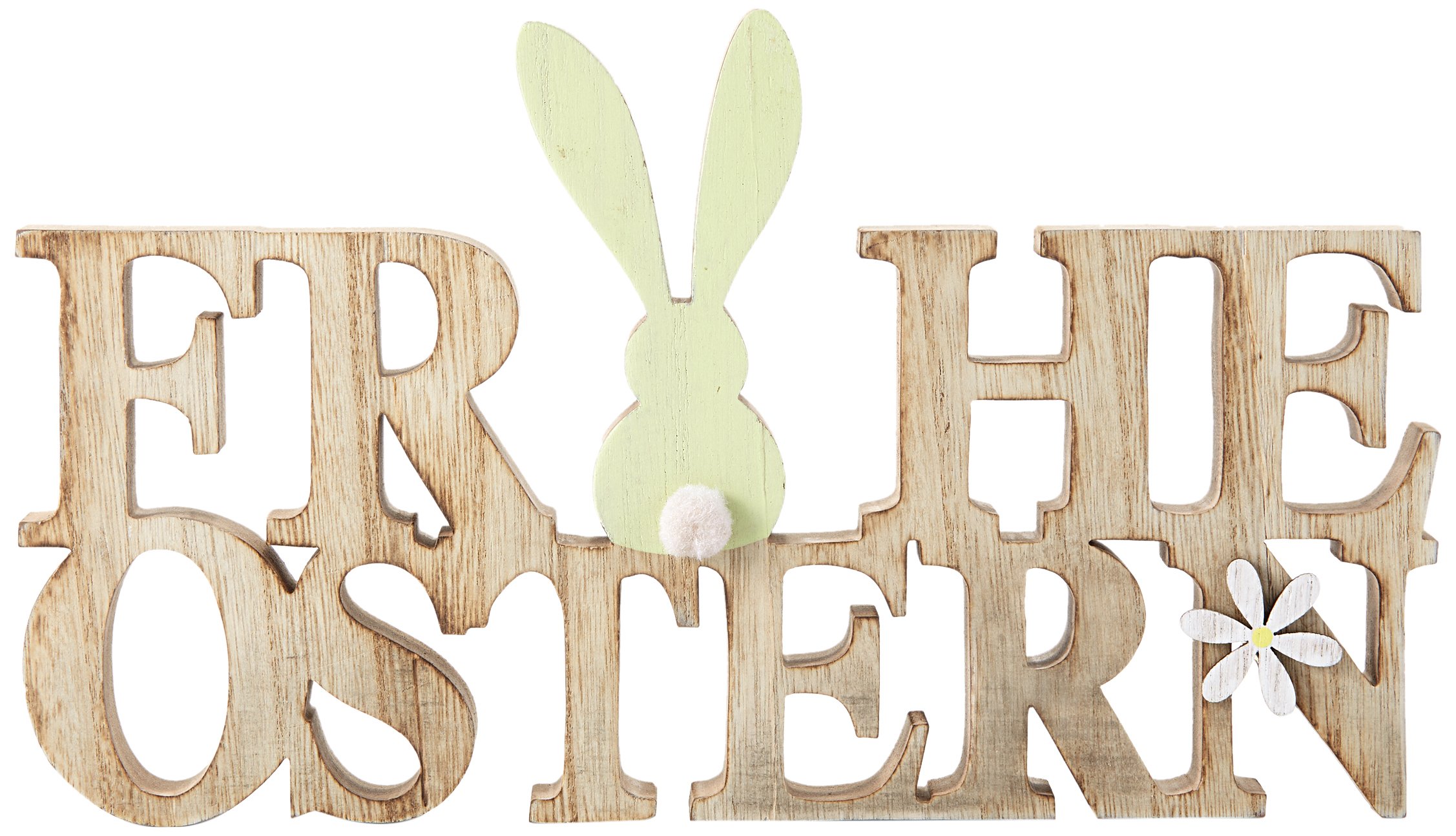 HEITMANN DECO Wooden Lettering Frohe Oster with Rabbit – Decorative Item – Table Decoration and Room Decoration for Easter Time