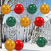 IRUIRUI 15 PCS 12 Inch Large Inflatable Christmas Ornaments Balls, Indoor & Outdoor Inflatable Christmas Decoration Balls for Yard, Front Door, Porch, Trees, Parties & New Year Holiday Decor