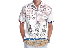 GEPOS Independence Day Hawaiian Shirt, 4th of July Shirts Women, Birthday Gifts