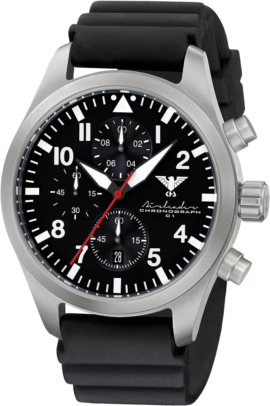 Airleader Steel ChronographKHS.AIRSC.DB Stainless Steel Diverband Black KHS Tactical Watch Military Watch Aviator Watch