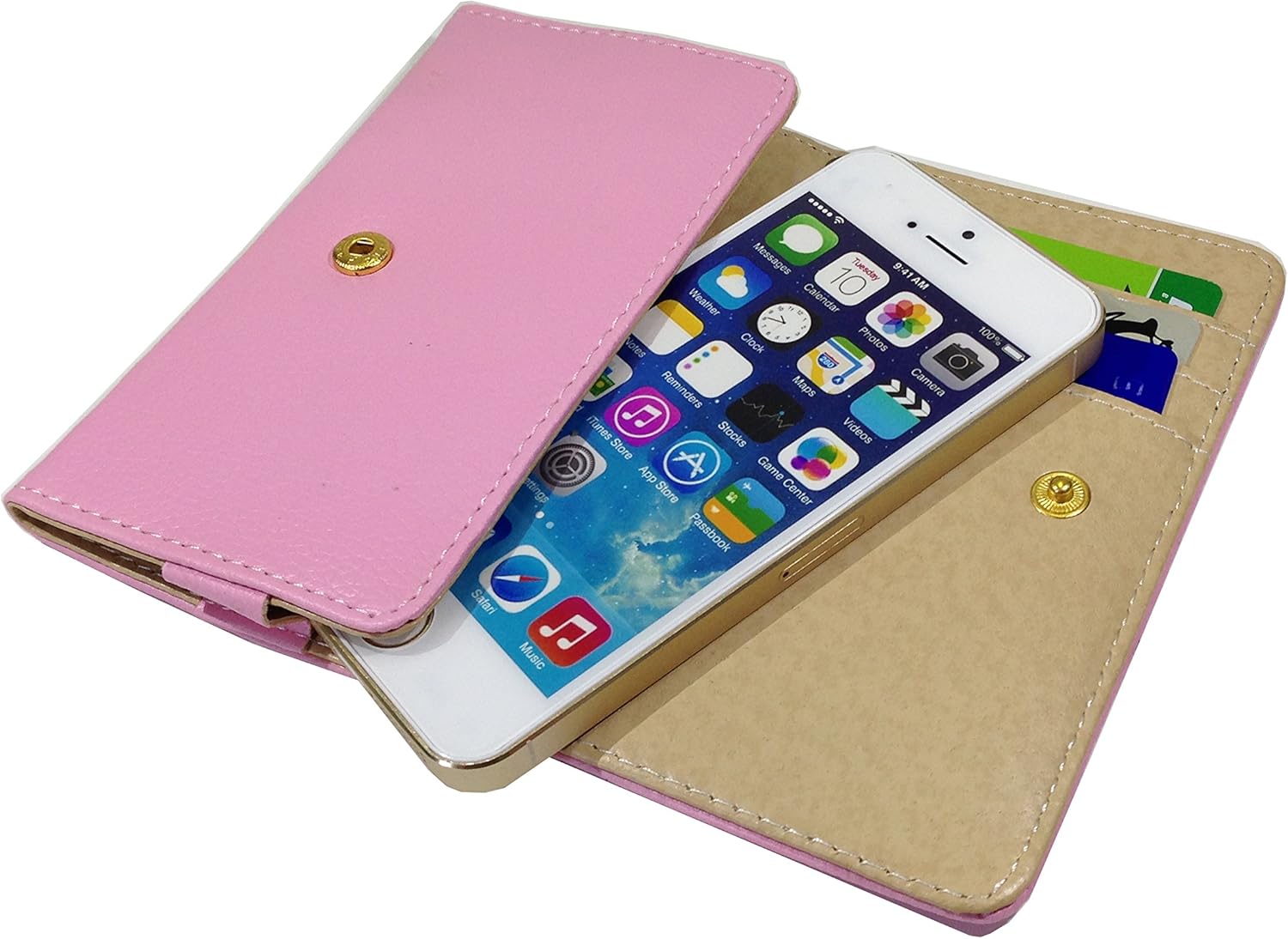 Amazon フリーサイズ お財布型 スマホケース ストラップ付属 多機種対応 Iphone5 5s 5c Xperia Z3 Compact等 カード収納 ピンク W090 Dy ケース カバー 通販