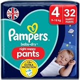 Pampers Baby-Dry Night Nappy Pants Size 4 32 Night Nappies 9-15kg
