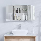 Bath Vida Tiano Double Mirror Cabinet Wall Mounted Stainless Steel Storage view 6