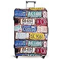 Luggage Cover Suitcase Protector Fits 19-33 Inch TSA Approved Travel Suitcase Cover Washable Dustproof Anti-Scratch (S (19-22 inch), License Plates)
