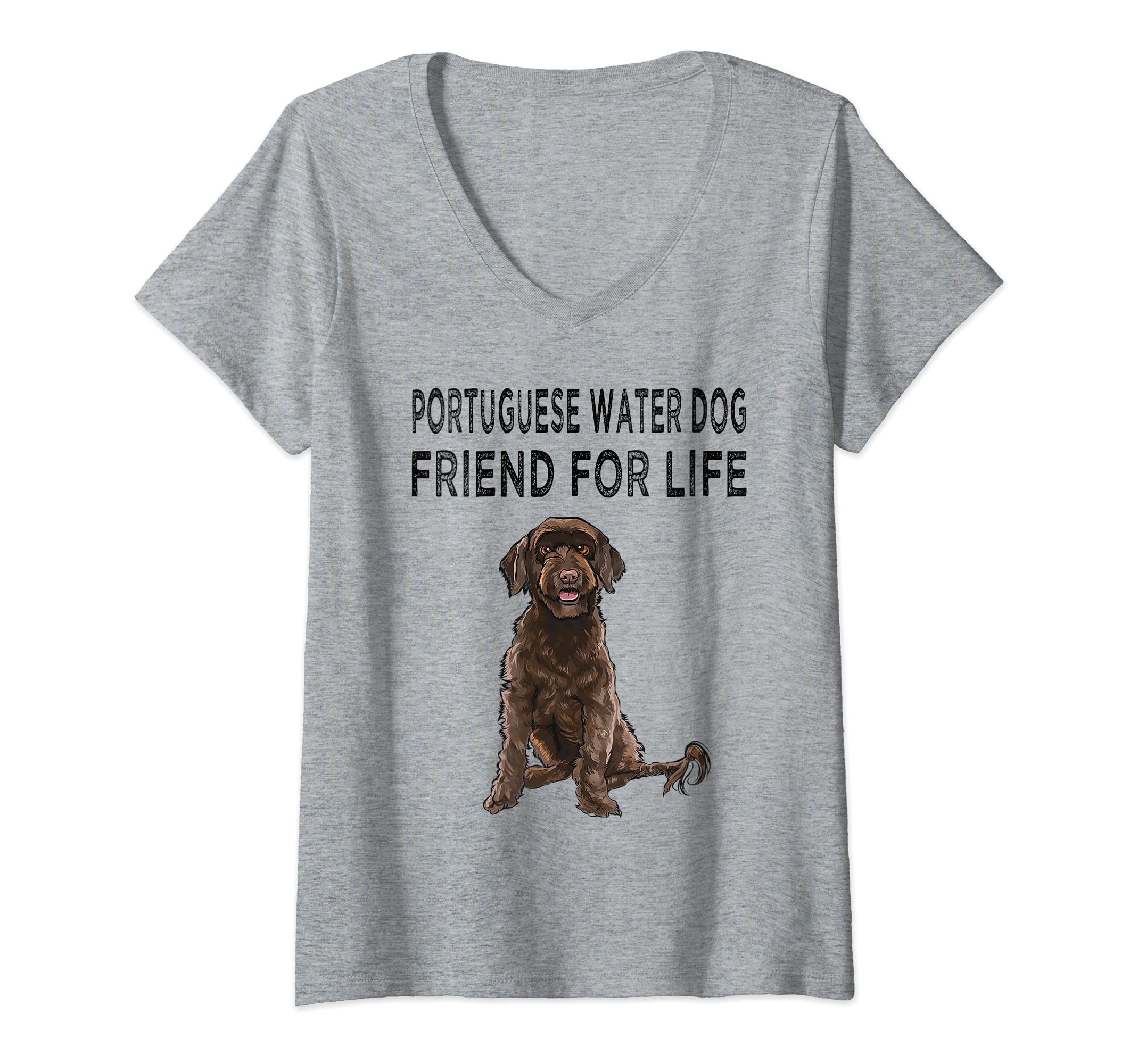 Womens Portuguese Water Dog Friend For Life Dog Lover Friendship V-Neck T-Shirt