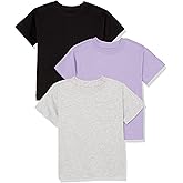Amazon Essentials Unisex Kids and Toddlers' Modern Short-Sleeve T-Shirt, Pack of 3