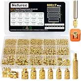 607Pcs Threaded Inserts for Plastic, Heat Set Inserts M2/2.5/3/4/5/6 | Brass Inserts for 3D Printing, Knurled Hardware Nuts with Heat Set Insert Tool and Soldering Tips