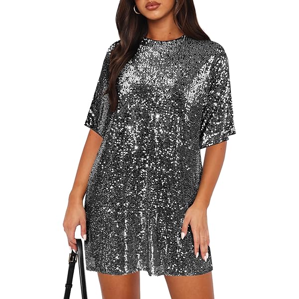 slim fit dress slacks Girls Gold Sequin Disco Dress – Sparkly Party Dress main image 1