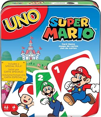UNO Super Mario Juego de Cartas, 7+, 2-10 Jugadores