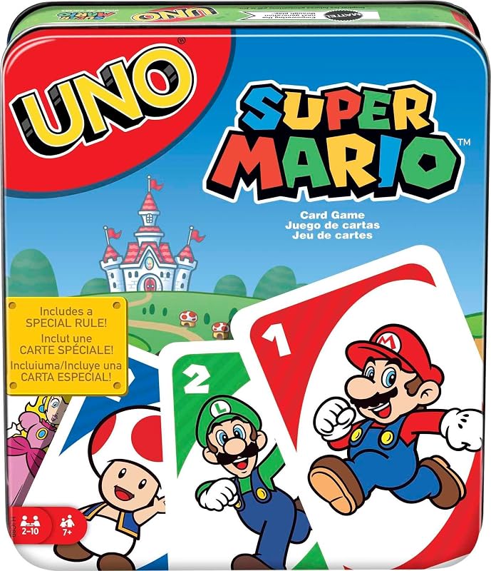 UNO Super Mario Juego de Cartas, 7+, 2-10 Jugadores