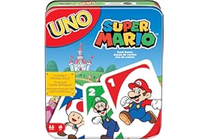 Mattel Games UNO Super Mario Card Game Animated Character Themed Collector Deck 112 Cards with Character Images, Gift for Kids Ages 7 Years Old & Up (Amazon Exclusive)