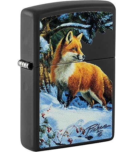 Amazon.com: Zippo Lighter: Engraved Fox - Black Ice 78108 : Health