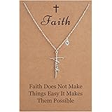 SANNYRA Faith Cross Necklace Faith Initial Pendant Necklace A-Z 26 Letters Alphabet Personalized Jewelry Gift for Women