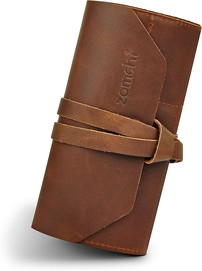 Genuine Leather Safety Razor Case, Razor Travel Shave Case with Pouches for Blades, Shaving Kit