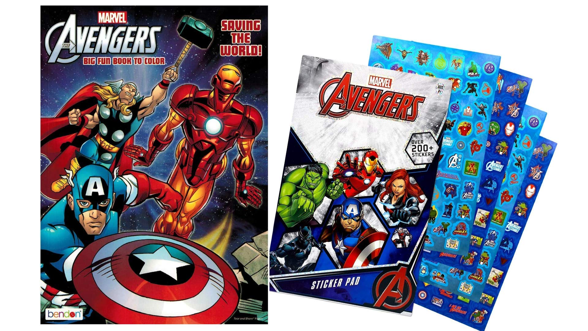 Photo 1 of 2325687 Avengers 80 Page Coloring Book Marvel Avengers Hero Sticker Book Over 200+ - Perfect for Gifts, Party Favor, Goodies, Reward, Scrapbooking, Children Craft, School for Kids Girls, Boys