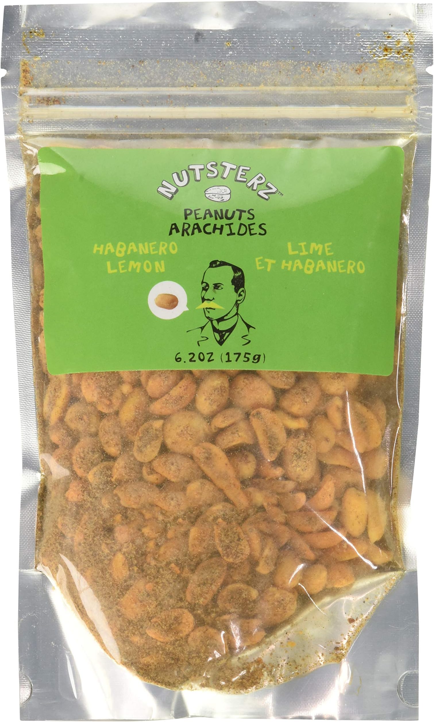 Habanero Limon Peanuts from Nutsterz, Chile Habanero Lemon Peanuts - Habanero Limon Lime Peanuts with Citrus Flavor and Spice, Delicious and Nutritious 6.24 OZ (2 Pack)