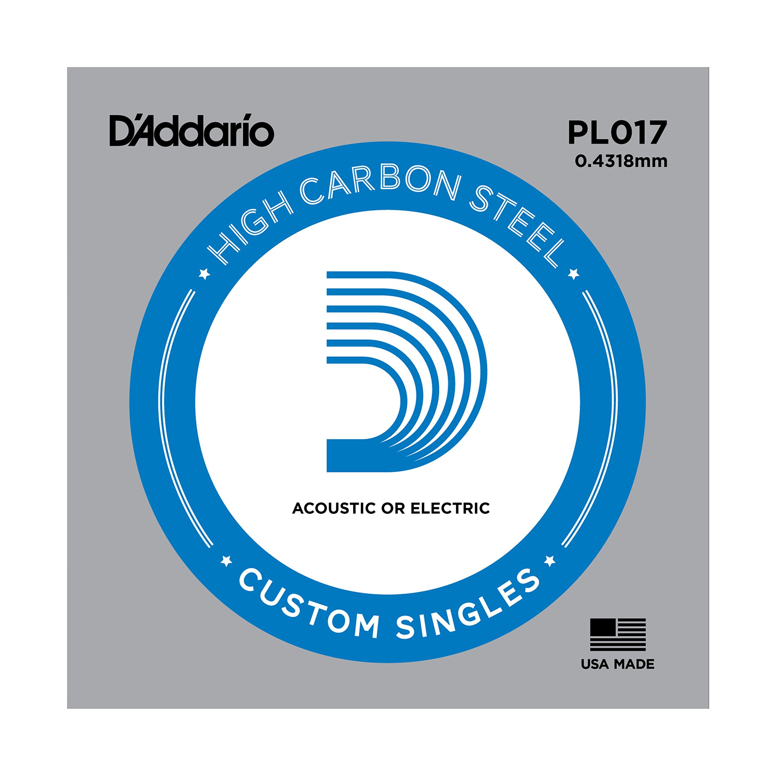 D'Addario PL017 0.017 Plain Steel Single String Guitar