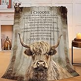 Flintis Highland Cow Blanket Highland Cattle Decor Animal Throw Blanket Gifts for Girls Boys Super Warm Soft Plush Lightweight Fleece Flannel Winter Bedding Blankets for Kids Adults Women Men 50"X40"