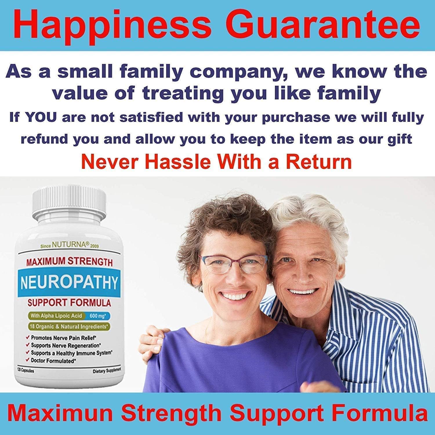 Neuropathy Support Supplement - Nerve Pain Support with 600 mg Alpha Lipoic Acid Daily Dose - Peripheral Neuropathy - Feet Hand Legs Toe Maximum Strength Nerve Renew Repair Support Formula, 120 Caps: Health & Personal Care