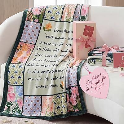 BEDSURE Kuscheldecke Geschenke für Frauen - Deko Decke für Mama & Oma - Weiche Flauschige Fleecedecke, Geschenk für Muttertag, Vatertag, Geburtstag - Throw 130x150 cm Reisegrün Patchwork