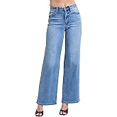 Judy Blue Women's High-Rise Vintage Wash Retro Wide Leg Jeans
