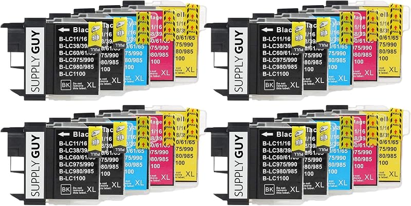 Supply Guy 20 XL Compatible Brother LC1100 Ink Cartridges Black Cyan Magenta