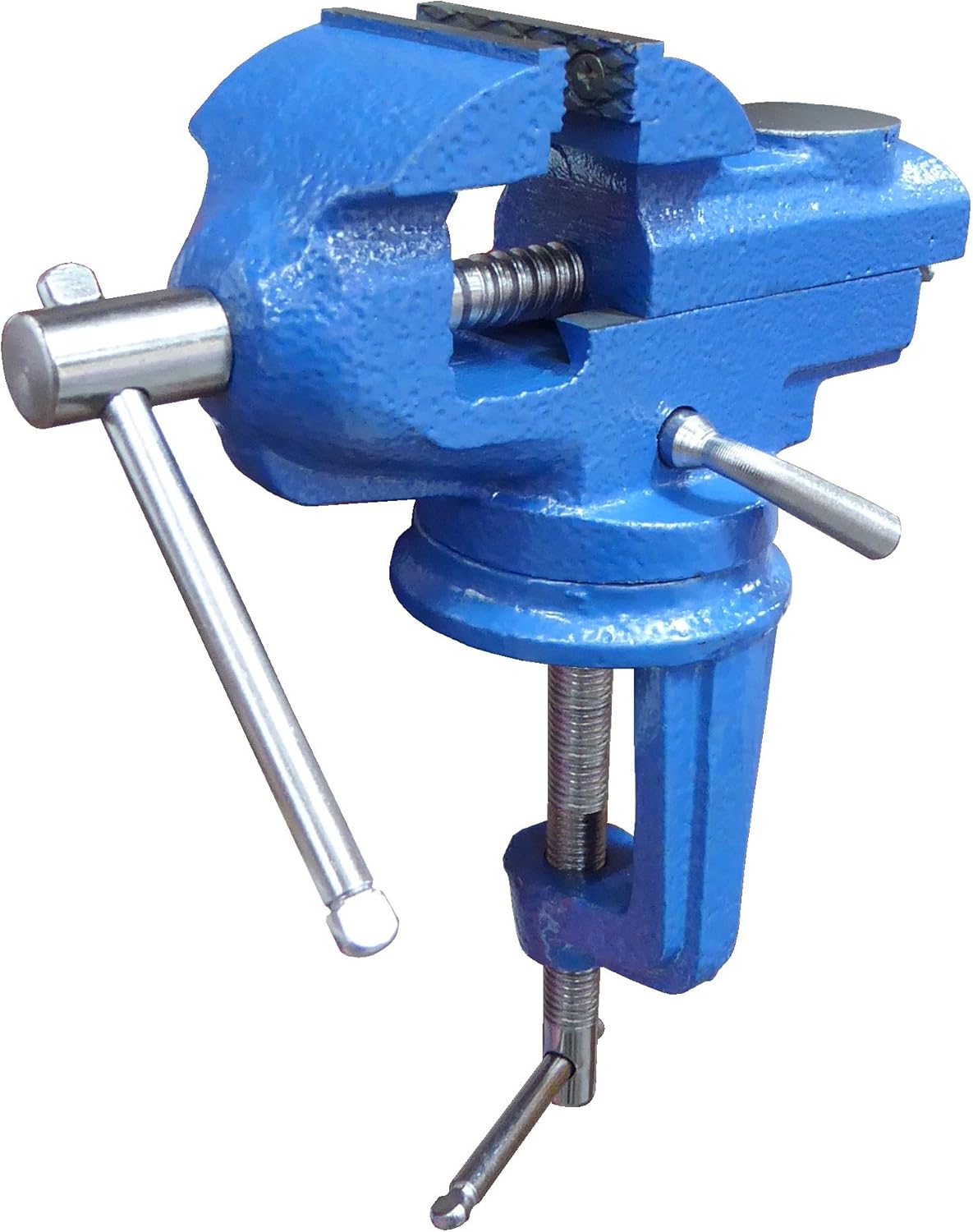Small Clamp on Work Bench Vise with Anvil and Swivel Base