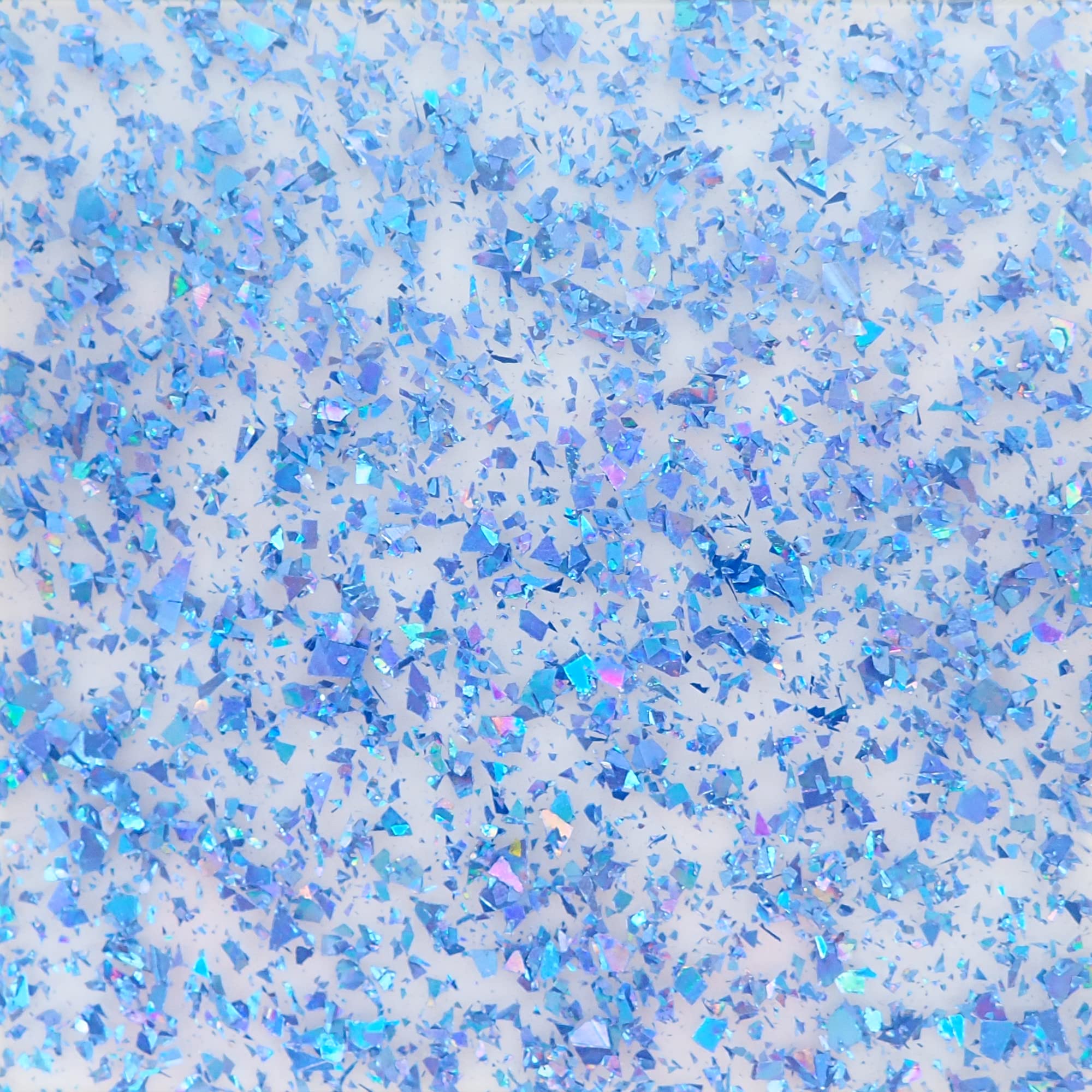 Blue Transparent Chunky Glitter Cast Acrylic Sheet, 3mm thick (500x300mm)