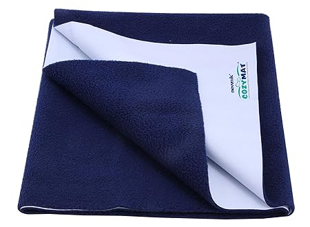 Cozymat Dry Sheet waterproof breathable Bed Protector (Size: 70cm X 100cm) Navy Blue, Medium