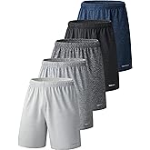Liberty Imports 5 Pack Big Boys Youth Athletic Mesh Basketball Shorts with Pockets Quick Dry Activewear