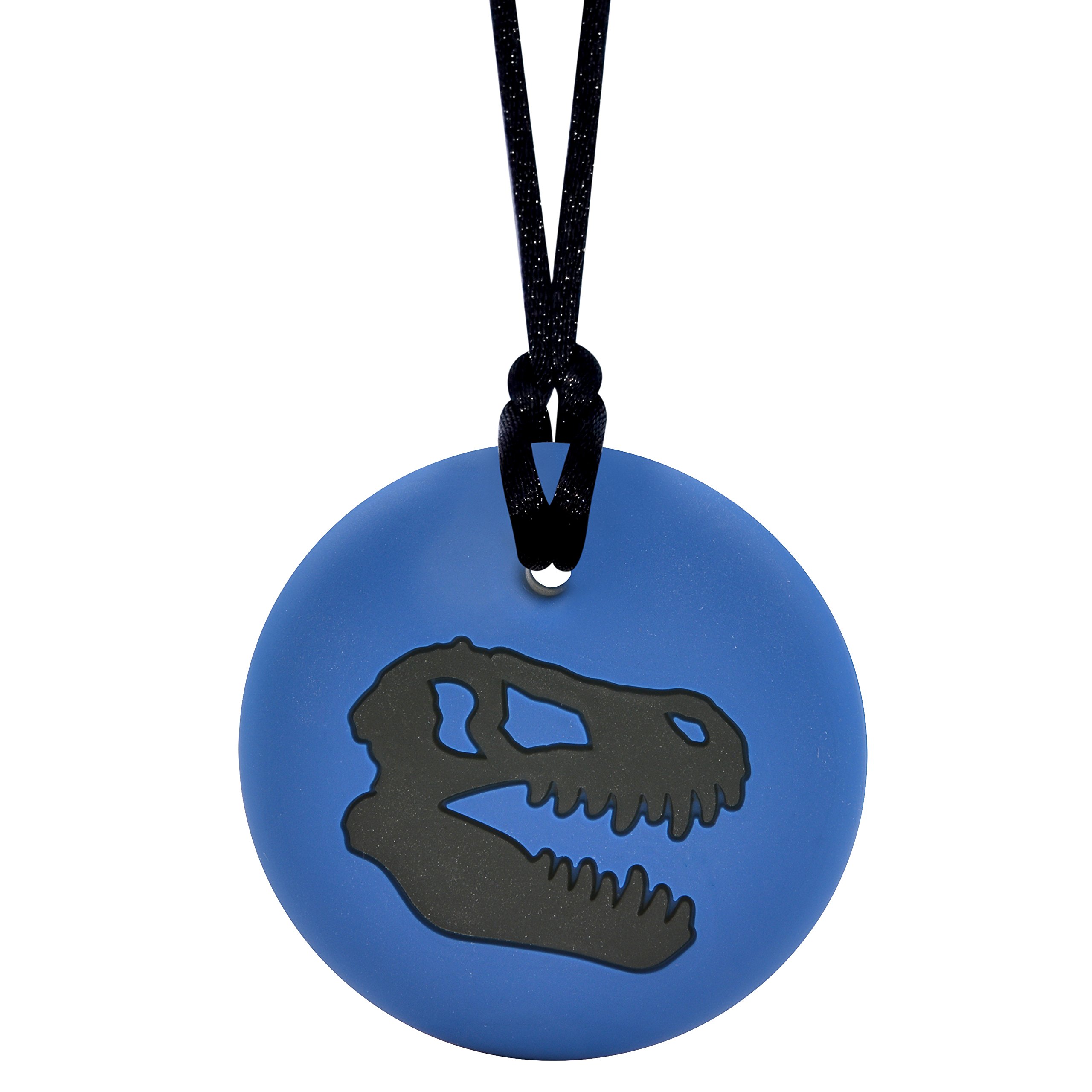 Photo 1 of Munchables Dinosaur Skull - Sensory Chew Necklace for Boys and Adults (Navy/Black)