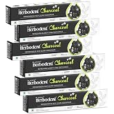 Herbodent&reg; Charcoal Toothpaste - 6.53oz/185g Pack of 6 | Whitens Teeth | Excellent Freshness and deep cleaning | No Bleach, No Fluoride | Activated Bamboo Charcoal &amp; Organic Herbs