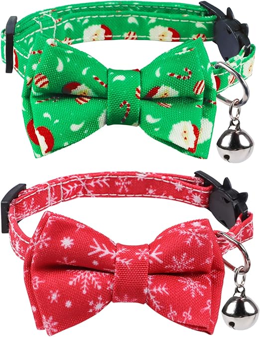 cat christmas bow tie collars