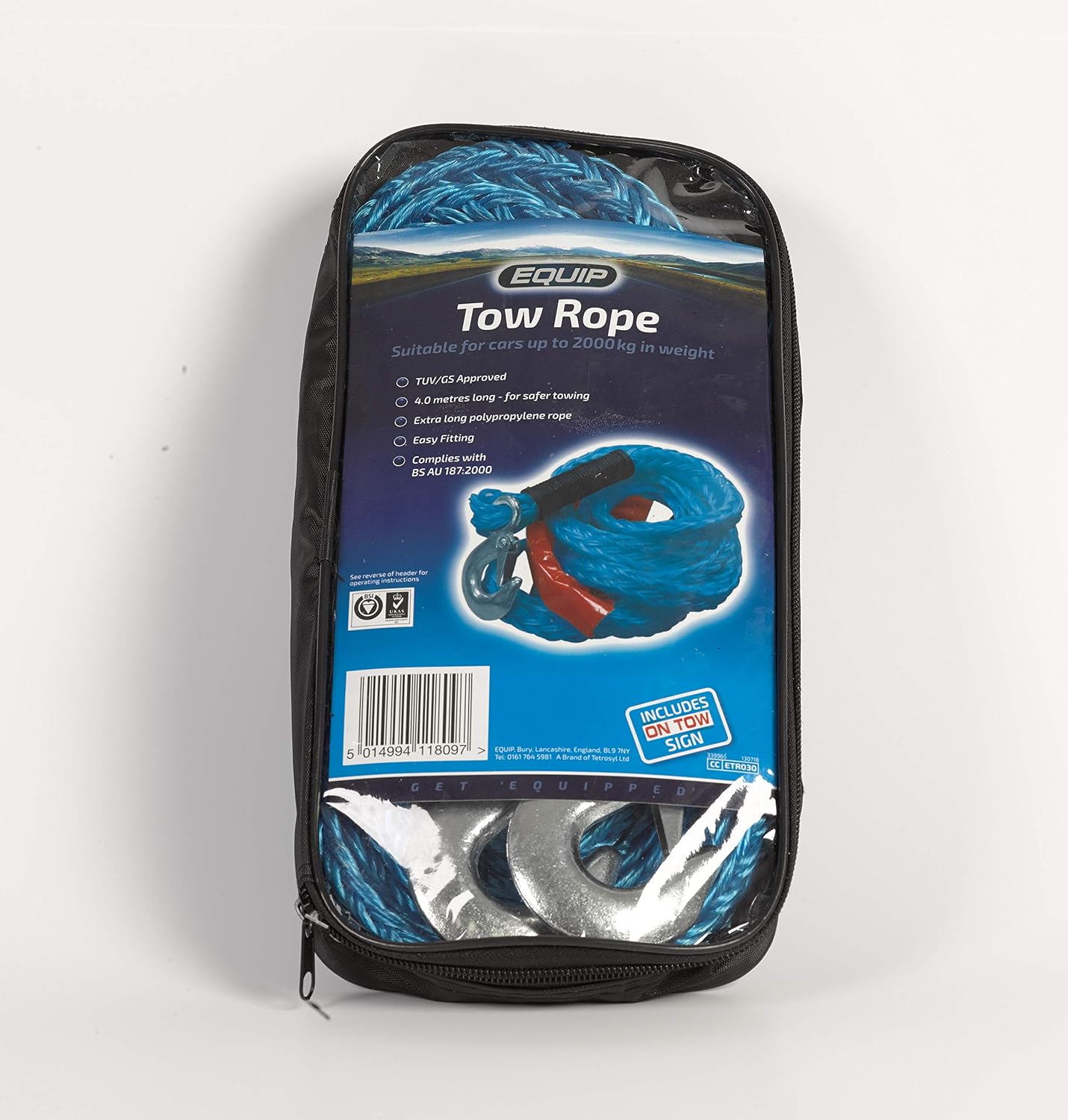 Equip Tow Rope, TUV/GS Approved (Blue), 4 m, 4 meters (L) x Standard (W) - Image 3