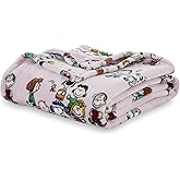 Berkshire Blanket Peanuts® VelvetLoft® Cute Character Snoopy Plush Blanket,Peanuts Laughing Robe Lilac,Full/Queen 90 in x 90 in (Official Peanuts® Product)