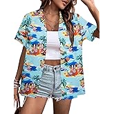 BANGELY Merry Xmas Shirt Hawaiian Shirts Women Funny Santa Claus Graphic Tee Ugly Beach Blouses Summer Holiday Button Up Tops