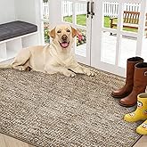 REFETONE Indoor Doormat, Front Door Mat 32"x40" Absorbent Rubber Backing Non Slip Back Door Mats, Washable Low-Profile Inside Floor Mat Door Rugs for Entryway, Resist Dirt Mud Mat for Dogs, Coffee