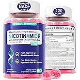 2 Pack - Nicotinamide 500mg Gummies, NAD+ Supplement for Women & Men w/ Collagen Peptides, (Flush Free Niacin) Vitamin B3 Niacinamide for Anti-Aging, NAD+ Levels, Longevity, Focus & Brain, Sugar Free