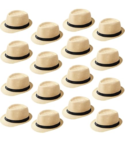 10 Pack Classic Fedora Hat with Short Brim, Straw Panama  display picture 3