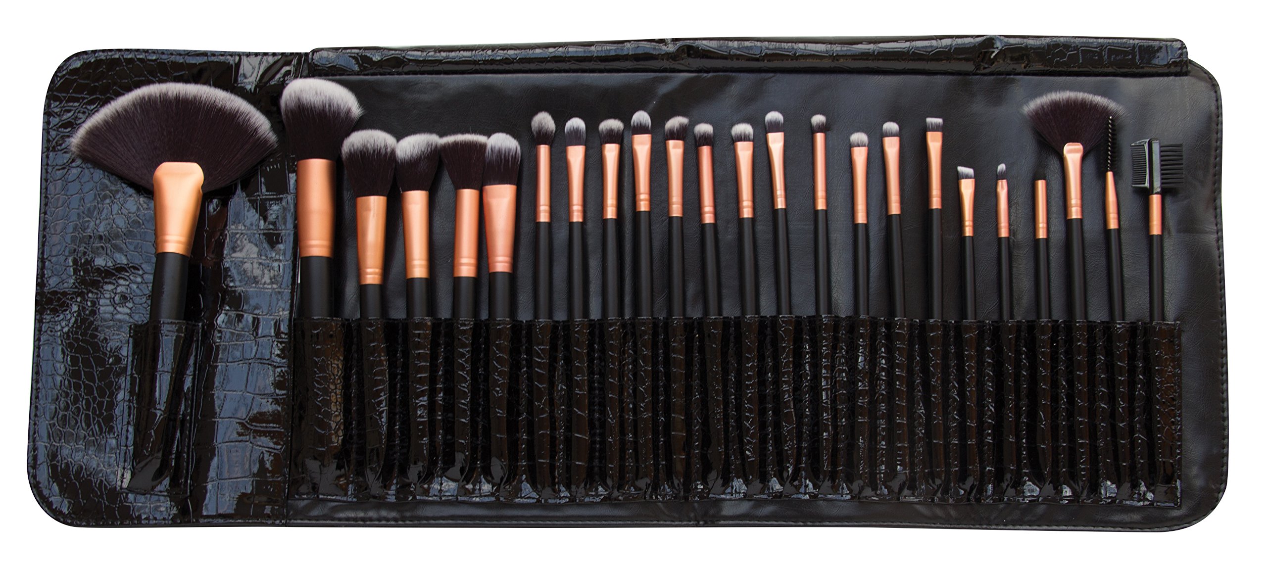 Rio Professional Cosmetic Makeup Brush Set, Full 24 Piece Cosmetic Kit with Soft Synthetic Bristles, Eyeshadow, Foundation, Contour & Lip Brushes, Travel Pouch Included, Beginner Friendly Beauty Tools