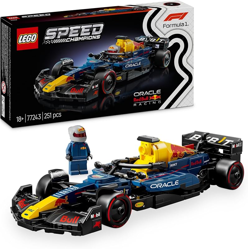 Speed Champions Voiture F1 Oracle Red Bull Racing RB20 - Voiture de Course de Formule 1 pour Adulte - Inclut Une minifigurine Collector de Pilote - Cadeau pour Fans de Sport Automobile 77243
