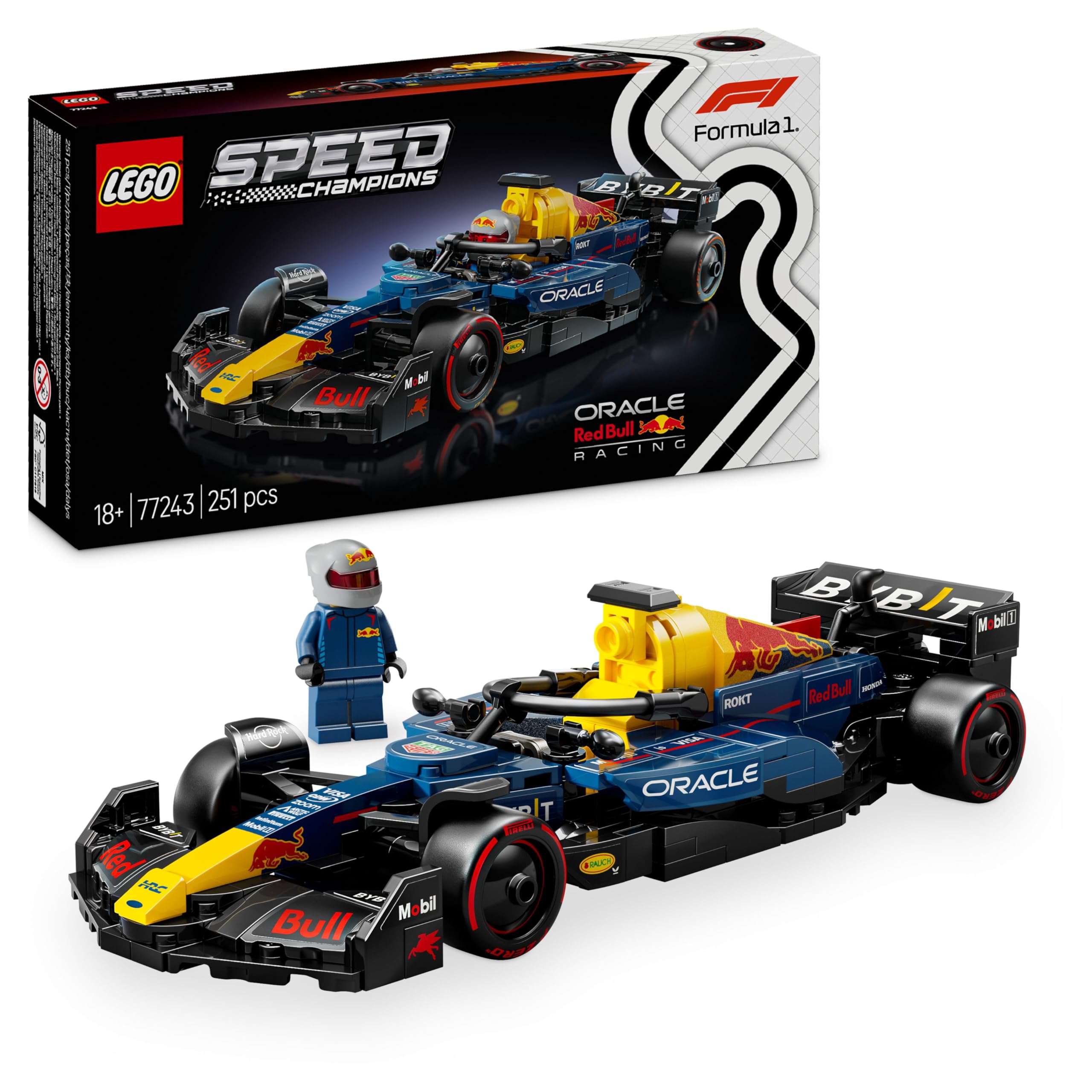 LEGO Speed Champions Oracle Red Bull Racing RB20 F1 Rennauto - Modell für Erwachsene mit Formel 1 Minifigur zum Sammeln - Ausstellungsstück und Geschenk für Fans von Motorsport & Rennwagen 77243