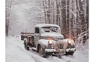 Maison Concepts Led Canvas Wall Art Grey Truck