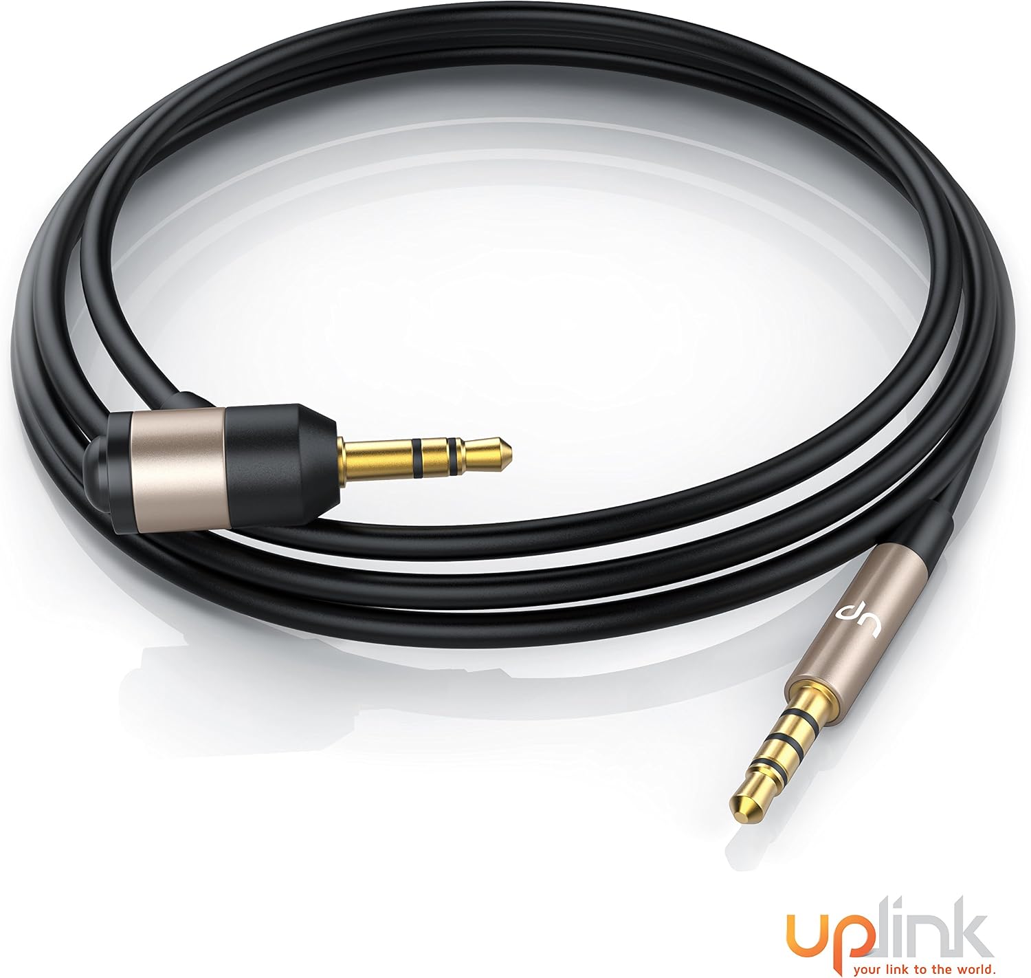 Cavo Audio AUX con connettore jack da 3,5mm nero , 120cm- microfono tasto  di risposta alle chiamate - Electropapa
