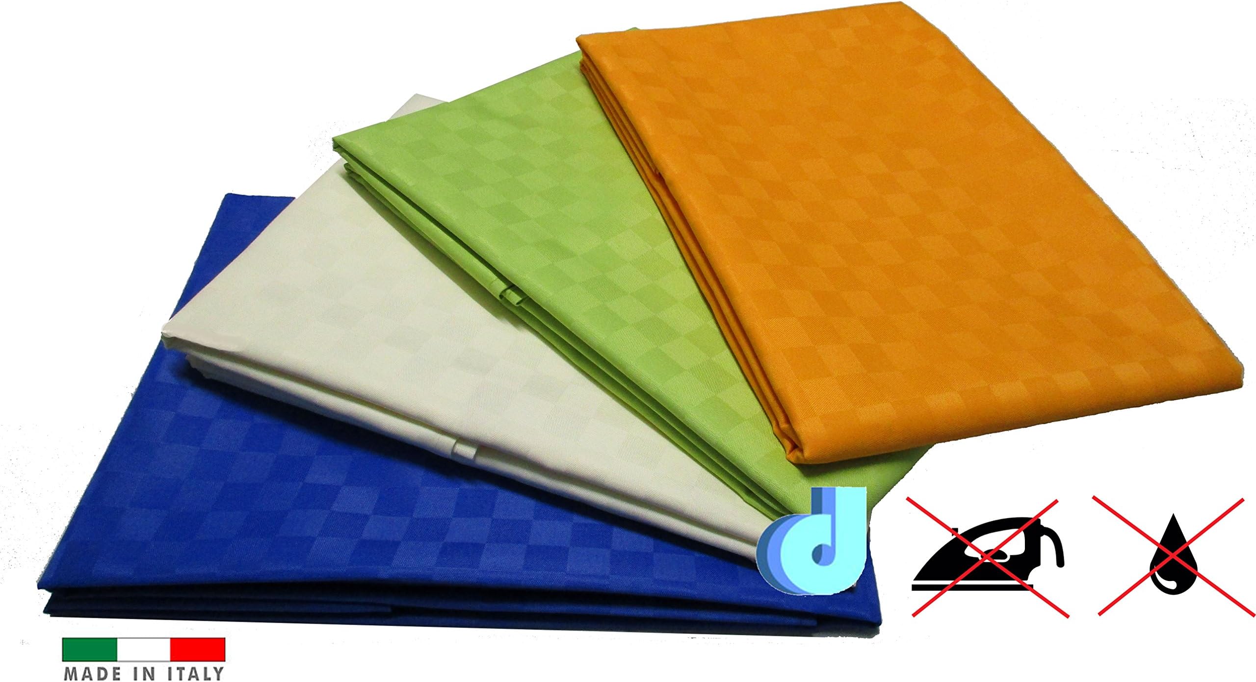 Passion Stain-Resistant Tablecloth Table No Ironing Water Repellent Fabric Orange Green Blue White Cream blue
