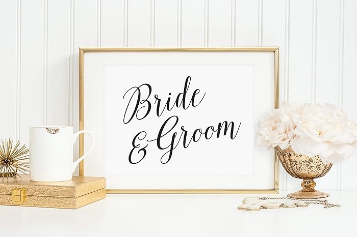 Amazon Com Bride And Groom Chair Signs Bride And Groom