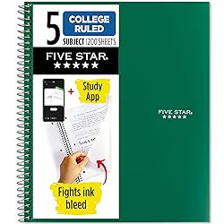 Five Star Spiral Notebook + Study App, 5