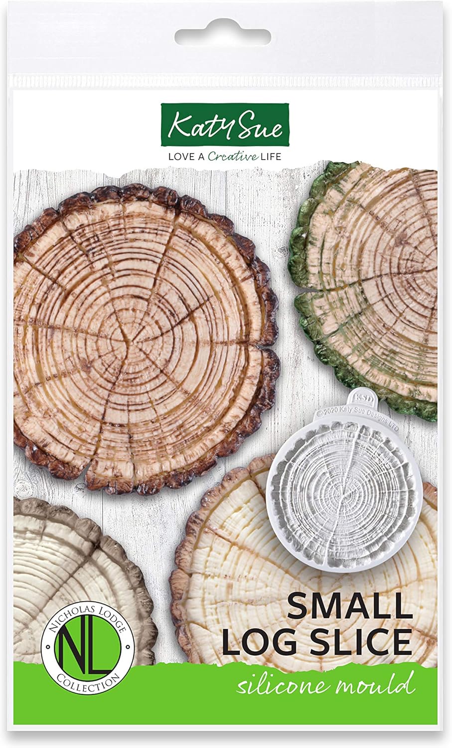 Small Log Silicone Sugarpaste Icing Mold, Nicholas Lodge for Cake Decorating, Crafts, Cupcakes, Sugarcraft, Candies, Chocolate, Card Making and Clay, Food Safe Approved, Made in the UK