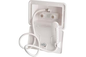 Builders Shoppe 4910WT RV Exterior Shower Box Kit with Shower Valve and Matching Hand-Held Shower Set, White Finish